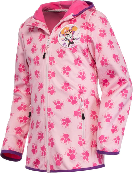 Brandsseller girls' softshell jacket 110/116 outdoor children's jacket rain jacket windproof with motif - pink