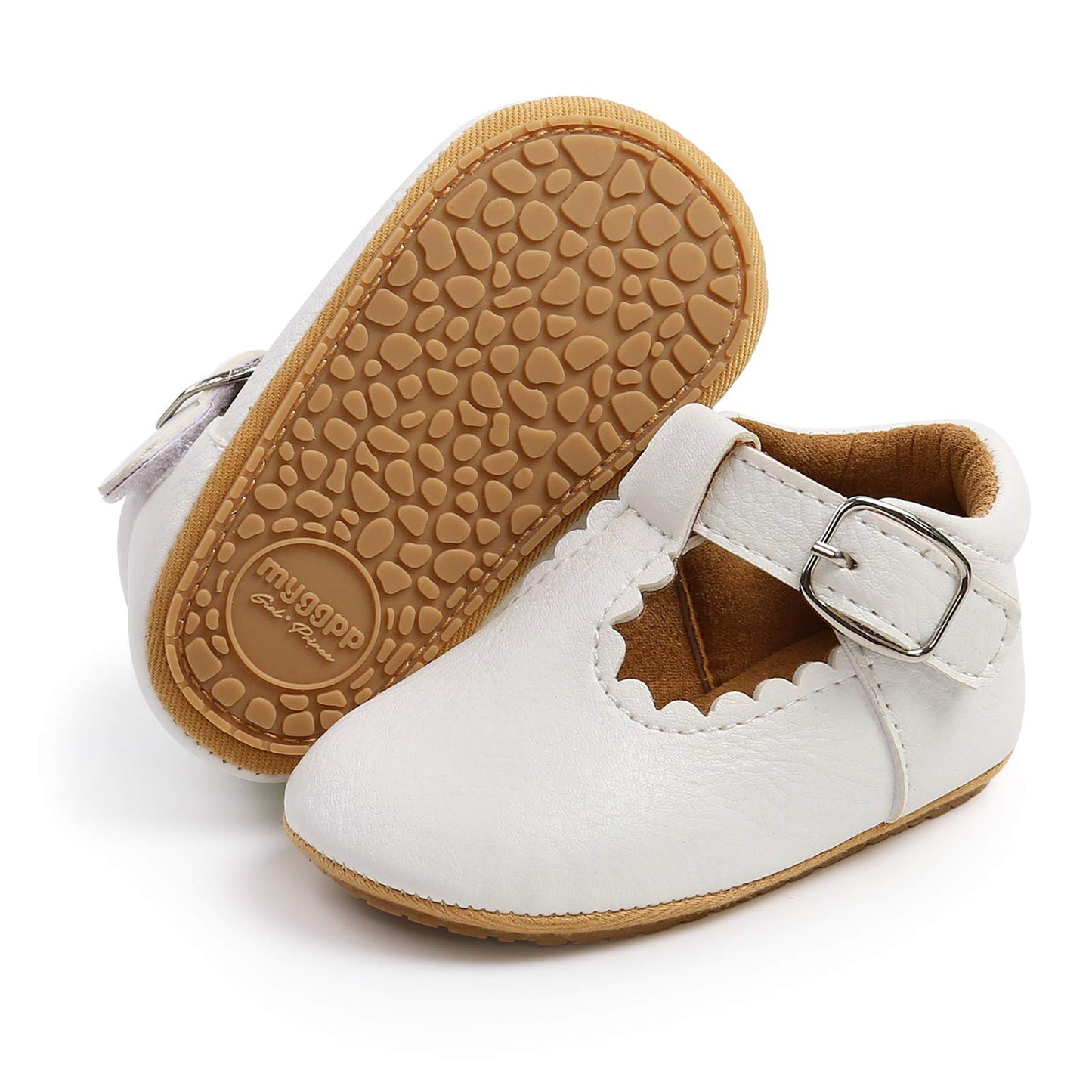 RVROVIC Baby Mädchen Mokassins Prinzessin Mary Jane Flache Kleider Schuhe Premium Leichte Weiche Sohle Krippe Schuhe Kleinkind Schuhe