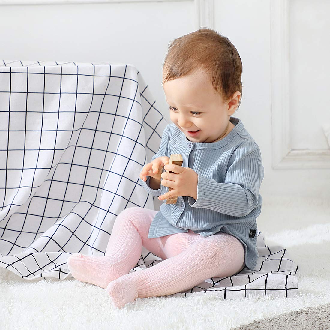 Durio Baby Tights for Girls Boys Cotton Children's Tights Children's Tights Set Warm Stockings Leggings