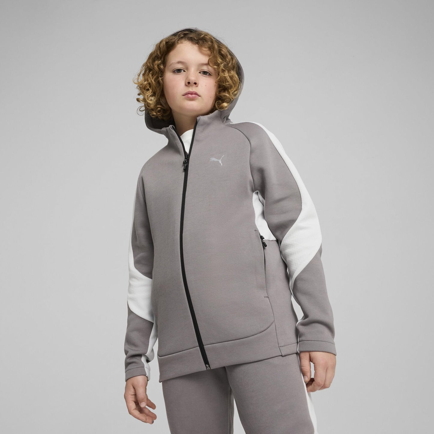 PUMA Boys' Evostripe Full-Zip Hoodie Dk B Sweat Jackets (1 Pack)