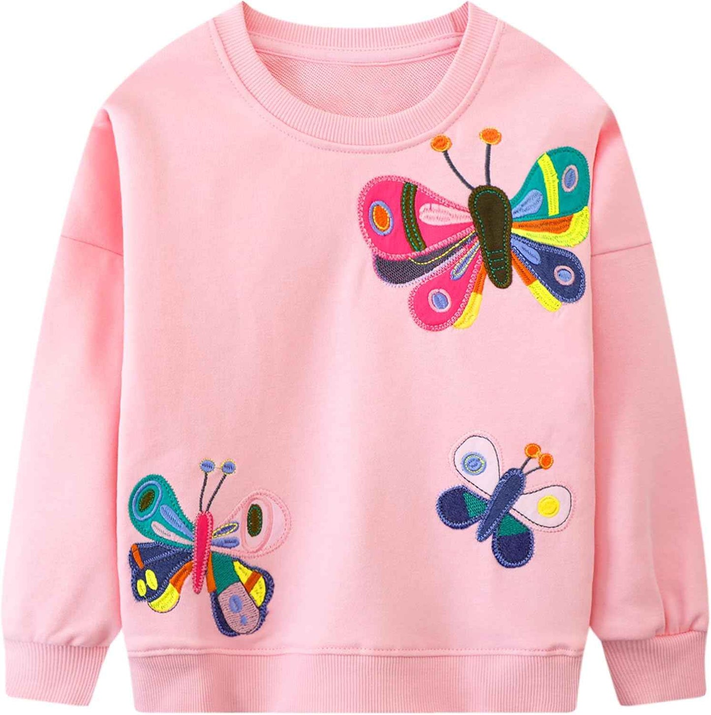 JinBei Sweatshirt für Mädchen Kinder Pullover Baumwolle Top Casual Jumper Kleinkind Langarmshirt Warme Kleidung, Alter 2-7 Jahre alt, Gr.92-122