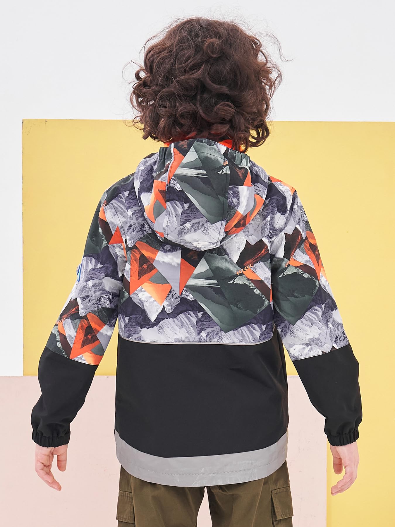 NATUST Boys' Lined Rain Jacket Wind and Waterproof Transition Jacket