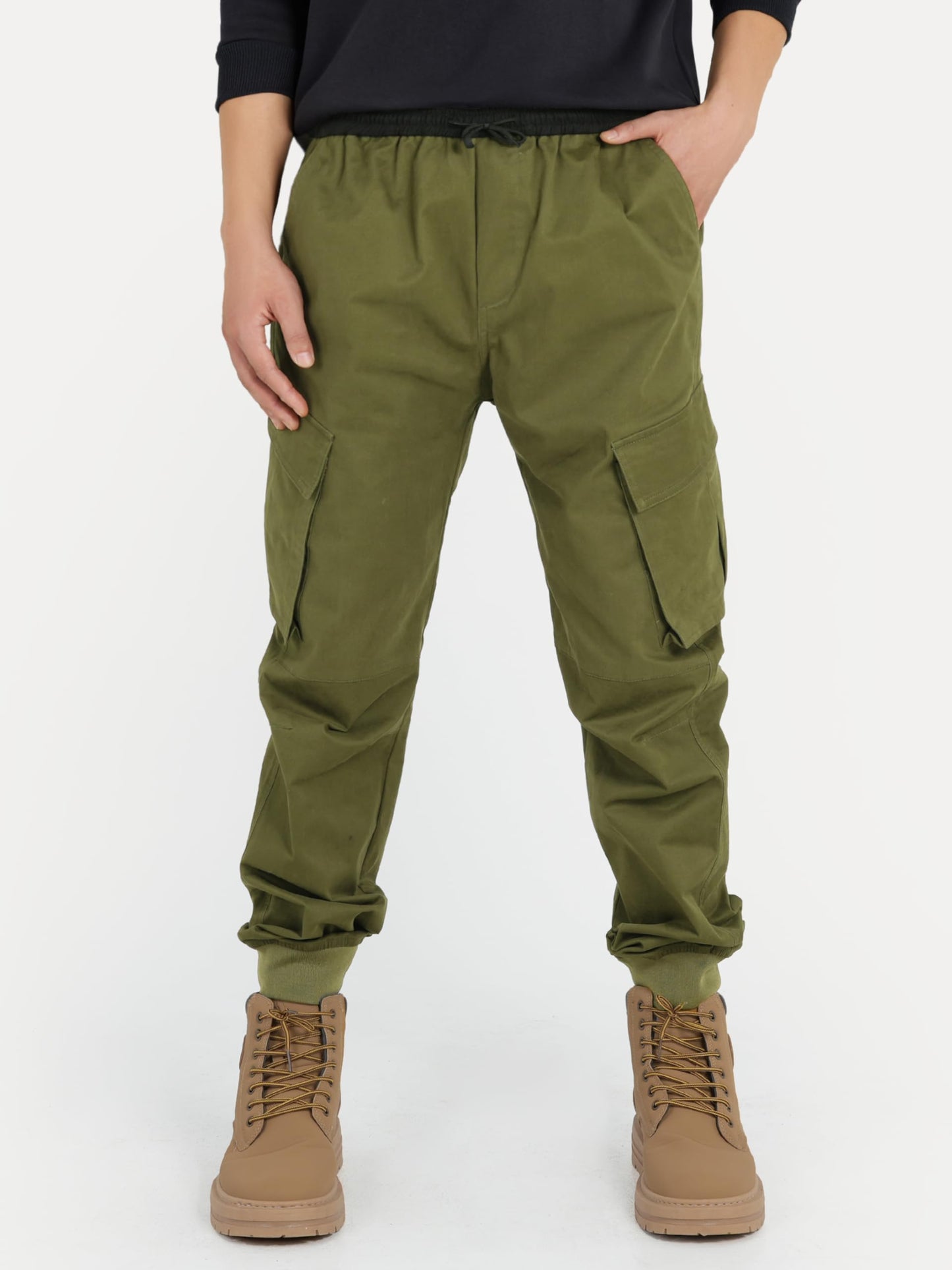 CAMLAKEE Jungen Jogger Hose aus Twil Cargohose mit elastischem Bund