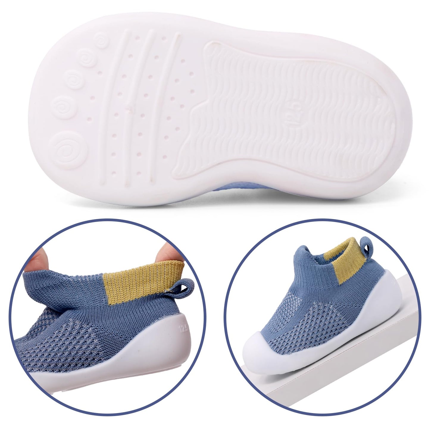 LACOFIA Babyschuhe für Mädchen und Jungen - Atmungsaktive Krabbelschuhe mit rutschfester Gummisohle für Kleinkinder