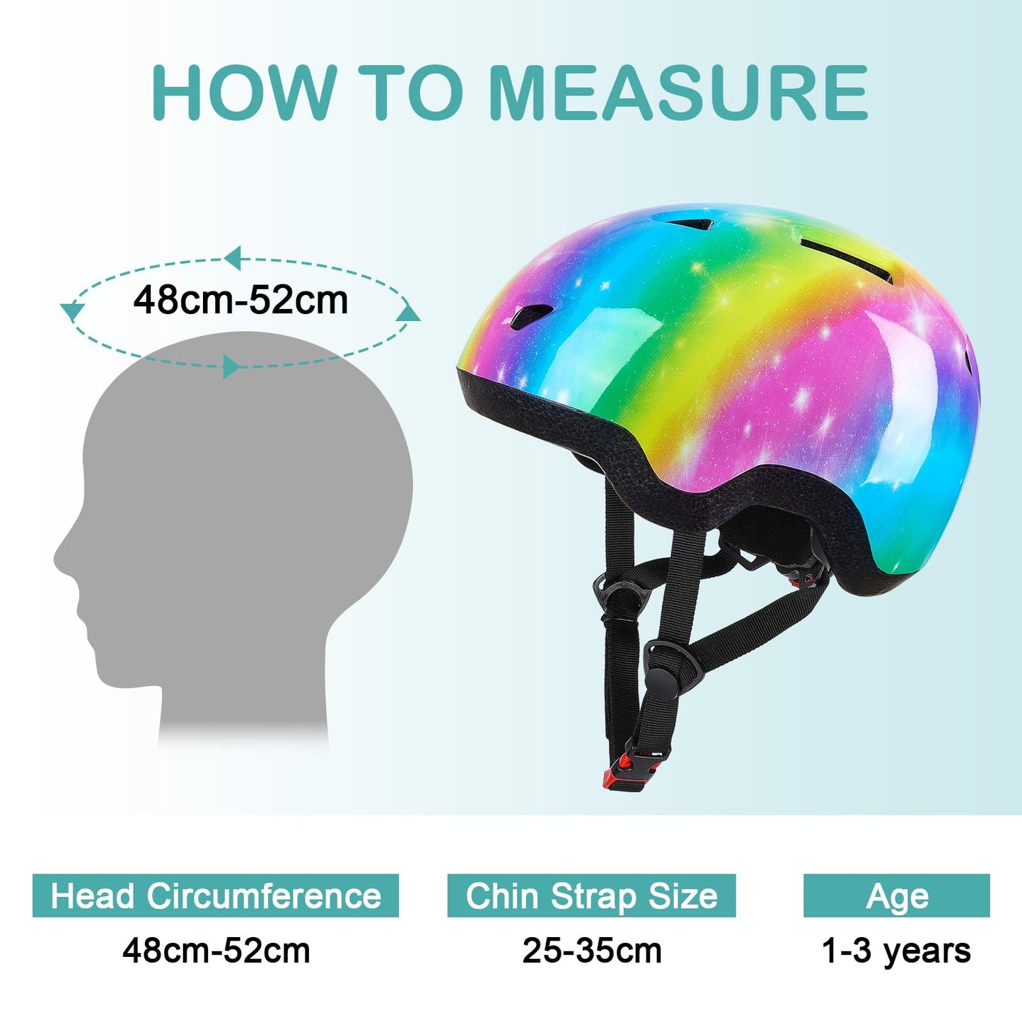 Kinder Fahrradhelm für 1-3 Jahre,Einhorn Helm für Mädchen,Verstellbarer Kinderhelm für Fahrrad,Skateboard,Scooter,Skaten