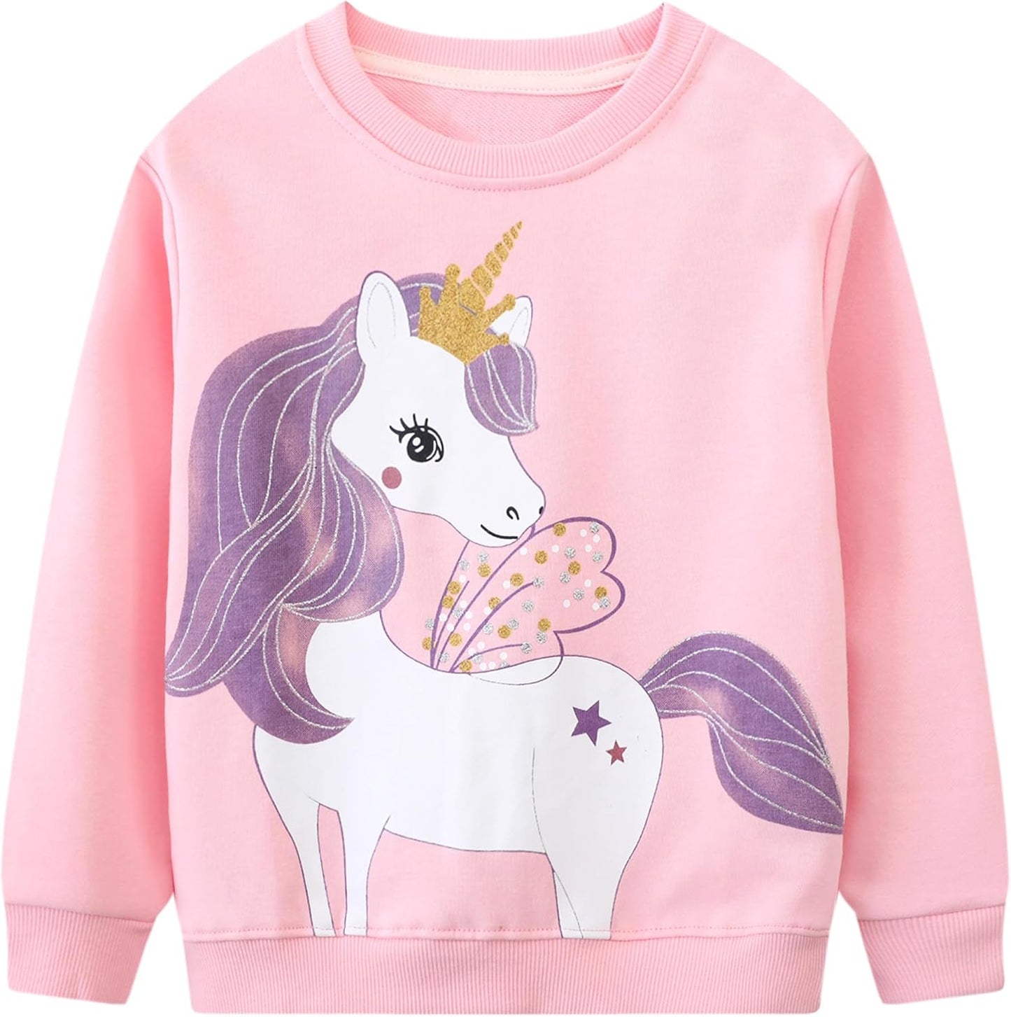 Gumyoss Sweatshirt Mädchen Pullover für Kinder Mädchen Baumwolle Sweater Kleinkind Mädchen Langarm Tops Alter 2-8 Jahre