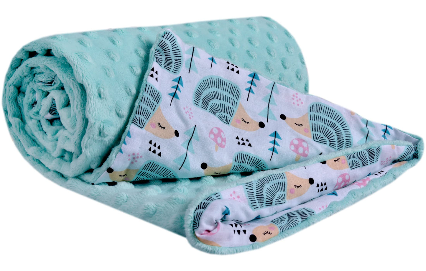 Medi Partners Babydecken Baby 100% Baumwolle Krabbeldecke Babydecke 75x100cm doppelseitig Kinderbett Minky Kuscheldecke Kinderwagen (REH mit grauem Minky)