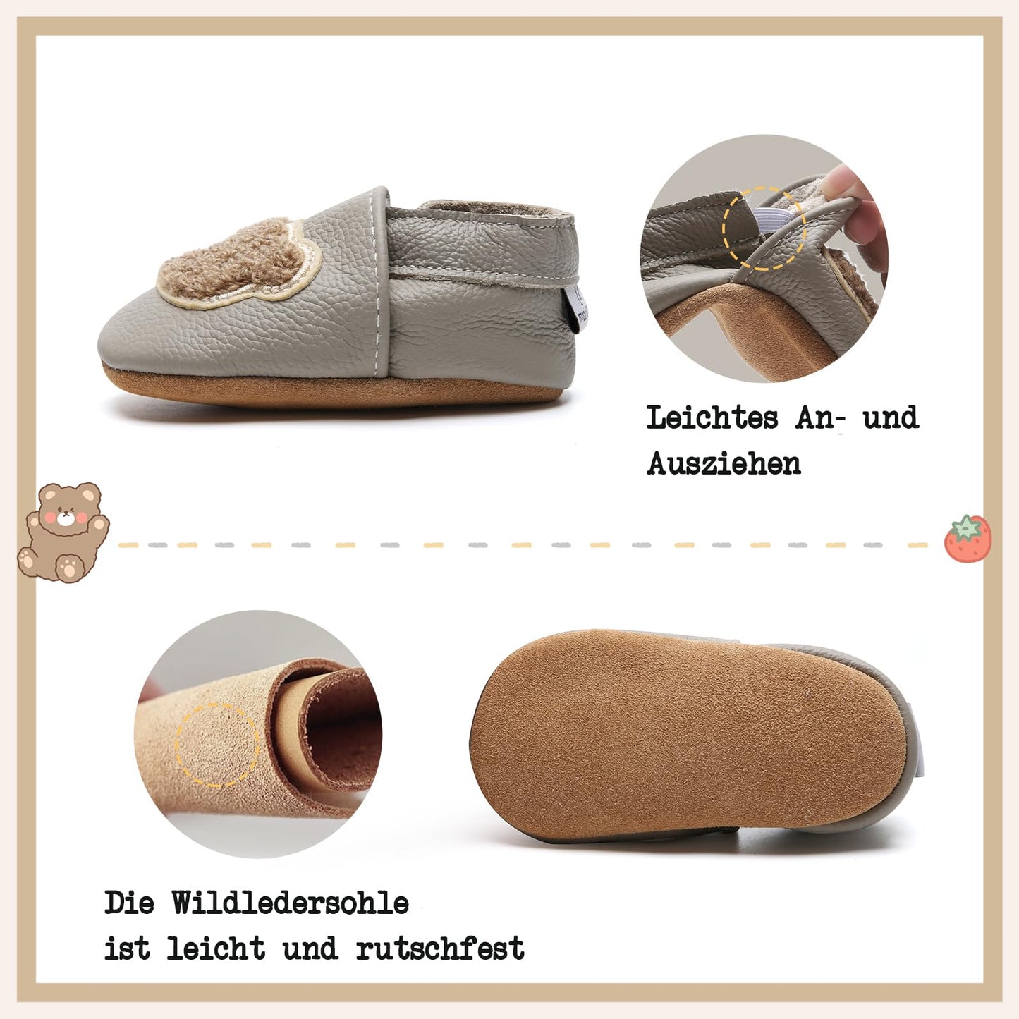 Babyschuhe IceUnicorn Krabbelschuhe für Babys, weiche Leder-Laufschuhe für Jungen und Mädchen, Lederschuhe für Kleinkinder, Baby Hausschuhe