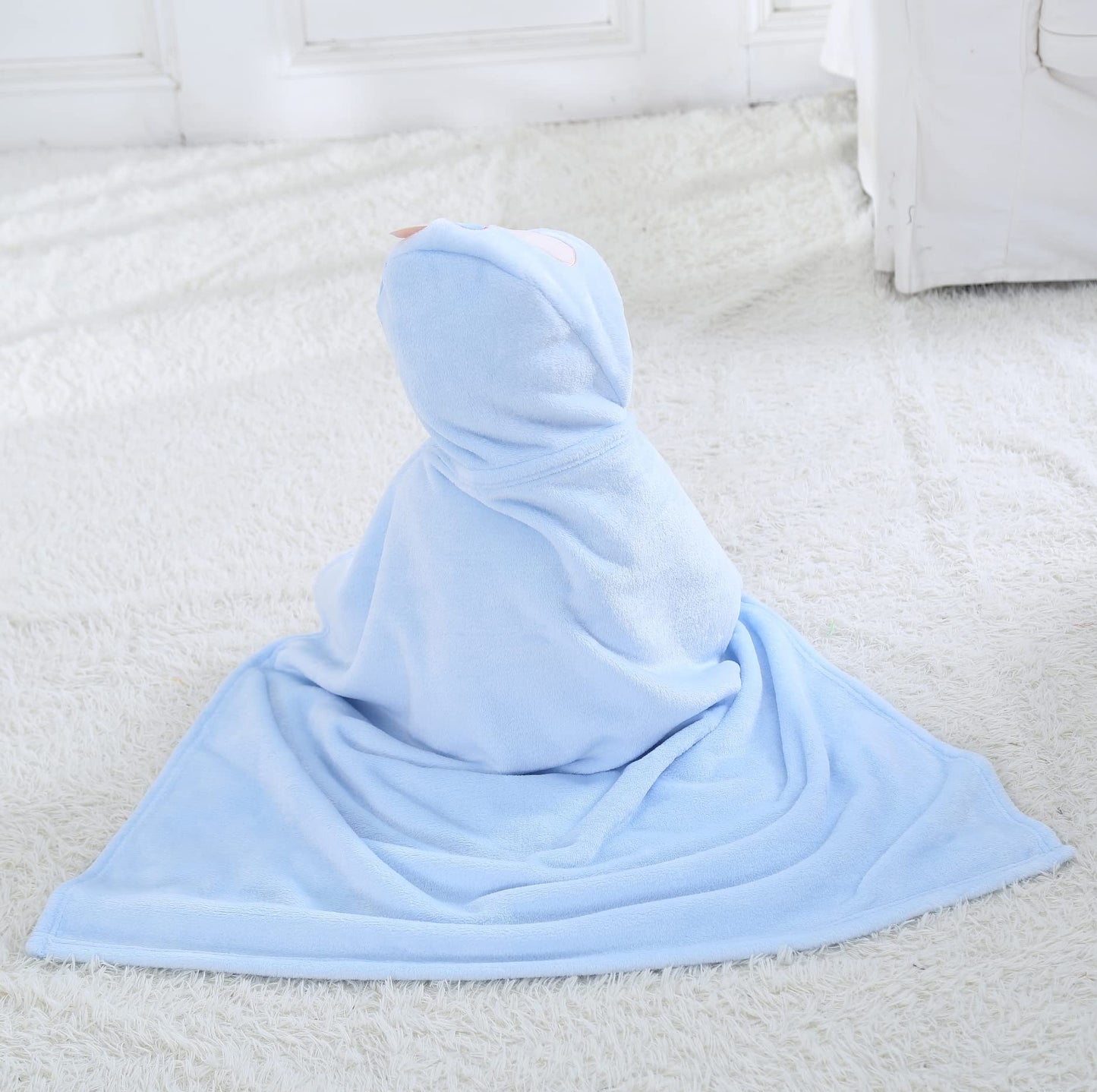 Doladola Baby Decke Babys Tier Design,Flanell Kinder Decke Kapuzenhandtuch für Mädchen und Jungen,Baby Kapuze Badeponcho Kinder Warm(gelbe Ente)