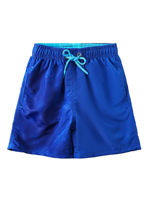 SERENYOU Boys' Board Shorts Children's Pattern Changing Swimming Shorts with Mesh Lining