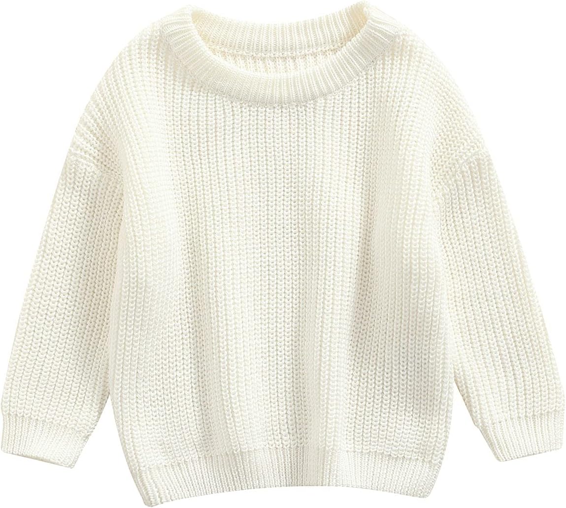 L&ieserram Baby Mädchen Jungen Gestrickt Pullover Jumper Neugeborenen Kinder Langarm Strickpullover Einfarbige Pulli Kleinkinder Kleidung Outfit Knitted Sweater 0-5 Jahre