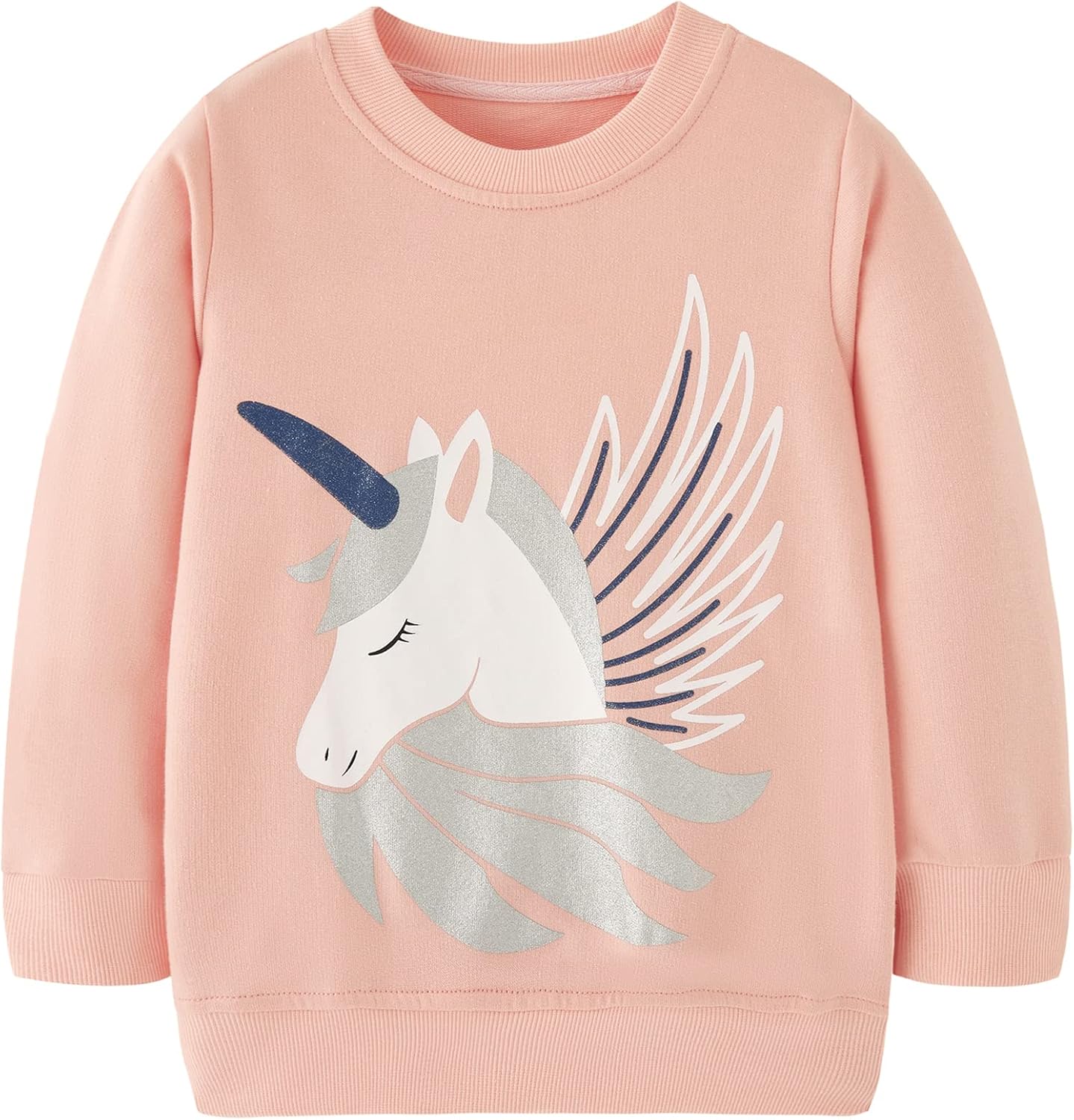 Mädchen Sweatshirt für Kinder Süß Cartoon Pullover Baumwolle Top Langarm T-Shirt Größe 1-12 Jahre