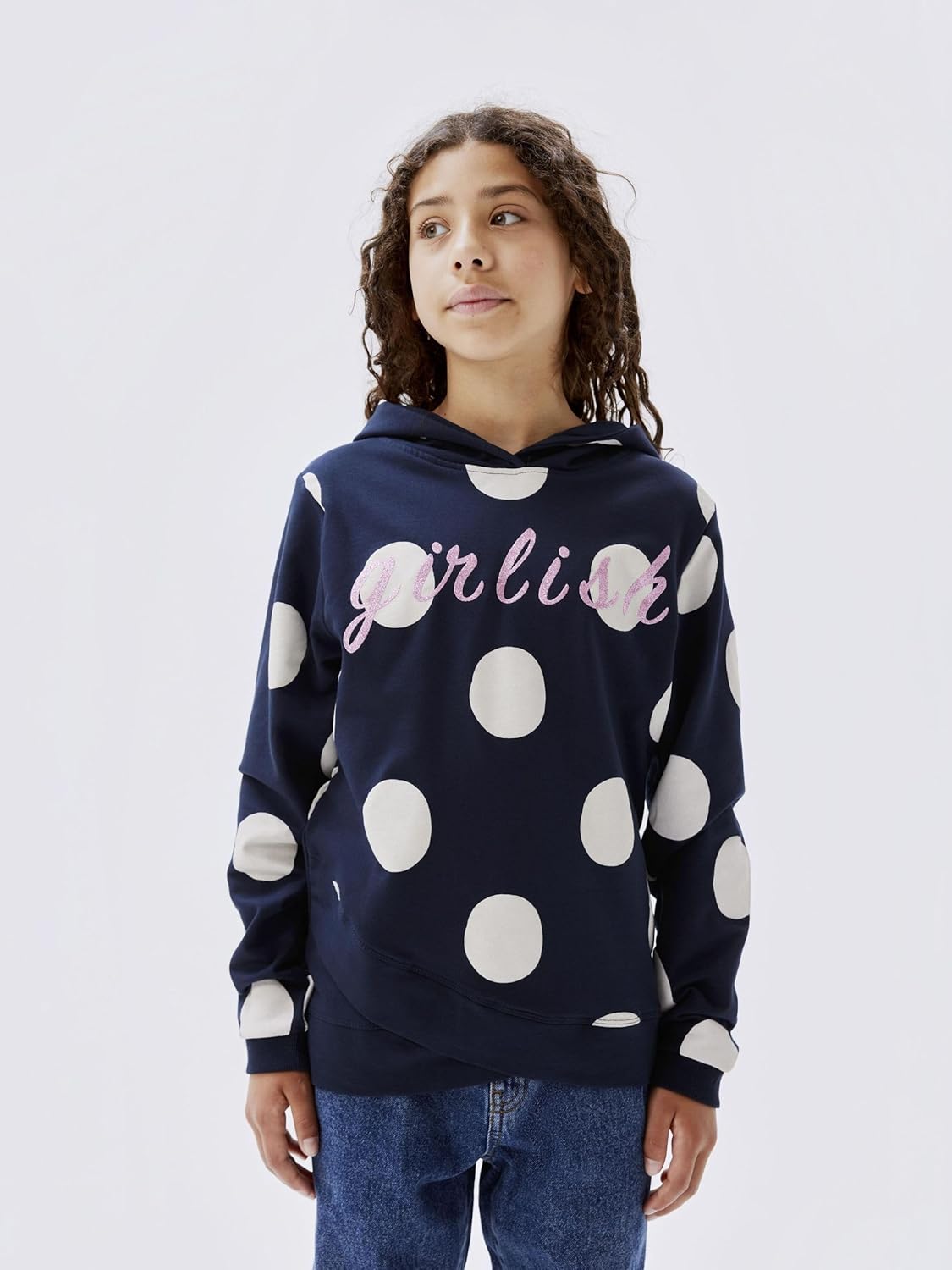NAME IT Girls Nkfbibba LS Sweat Wh Bru Noos Hoodie