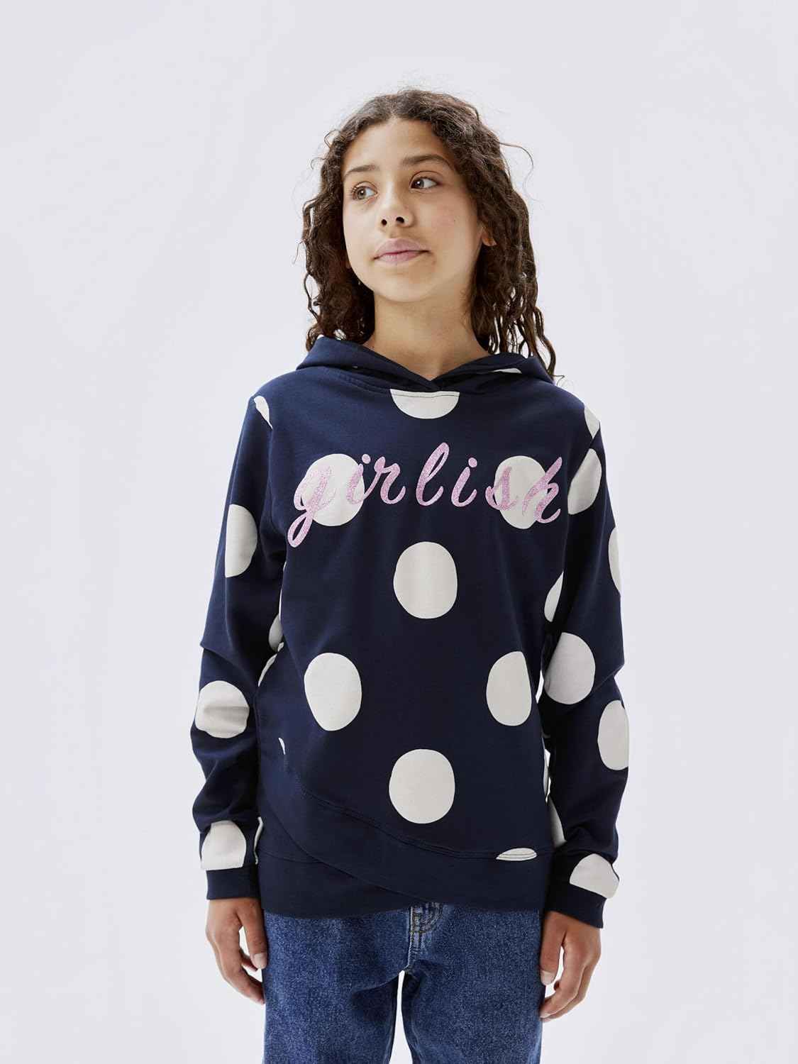NAME IT Girls Nkfbibba LS Sweat Wh Bru Noos Hoodie