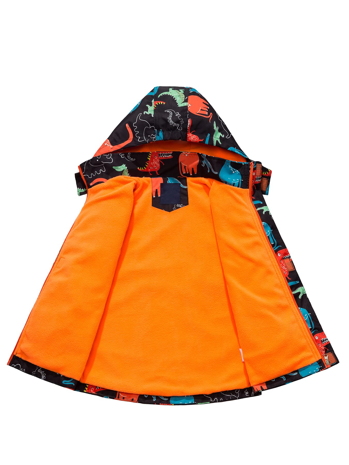 NATUST Boys' Lined Rain Jacket Wind and Waterproof Transition Jacket