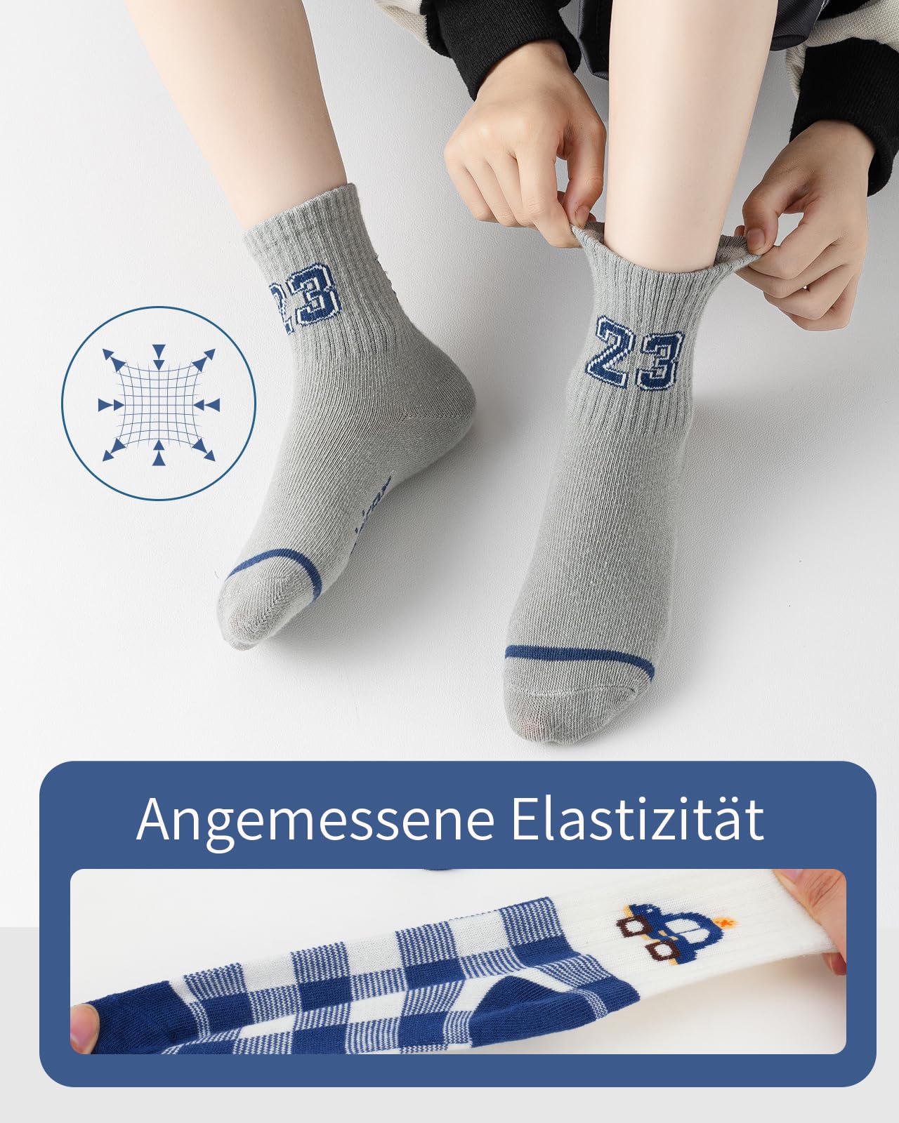 Kyopp 10 Paar Socken Kinder Mädchen und Jungen Funny Socken Lustig Animals Cotton Socken Crew Socks Winter/Sommer