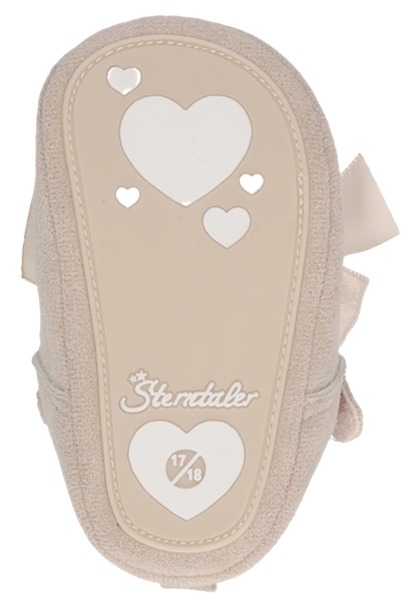 Sterntaler Babyballerina Schleife - Bequeme Ballerina mit aufgenähter rutschfester Herzchensohle und Klettverschluss - Baby -Ballerina Mädchen gefüttert mit Frottee