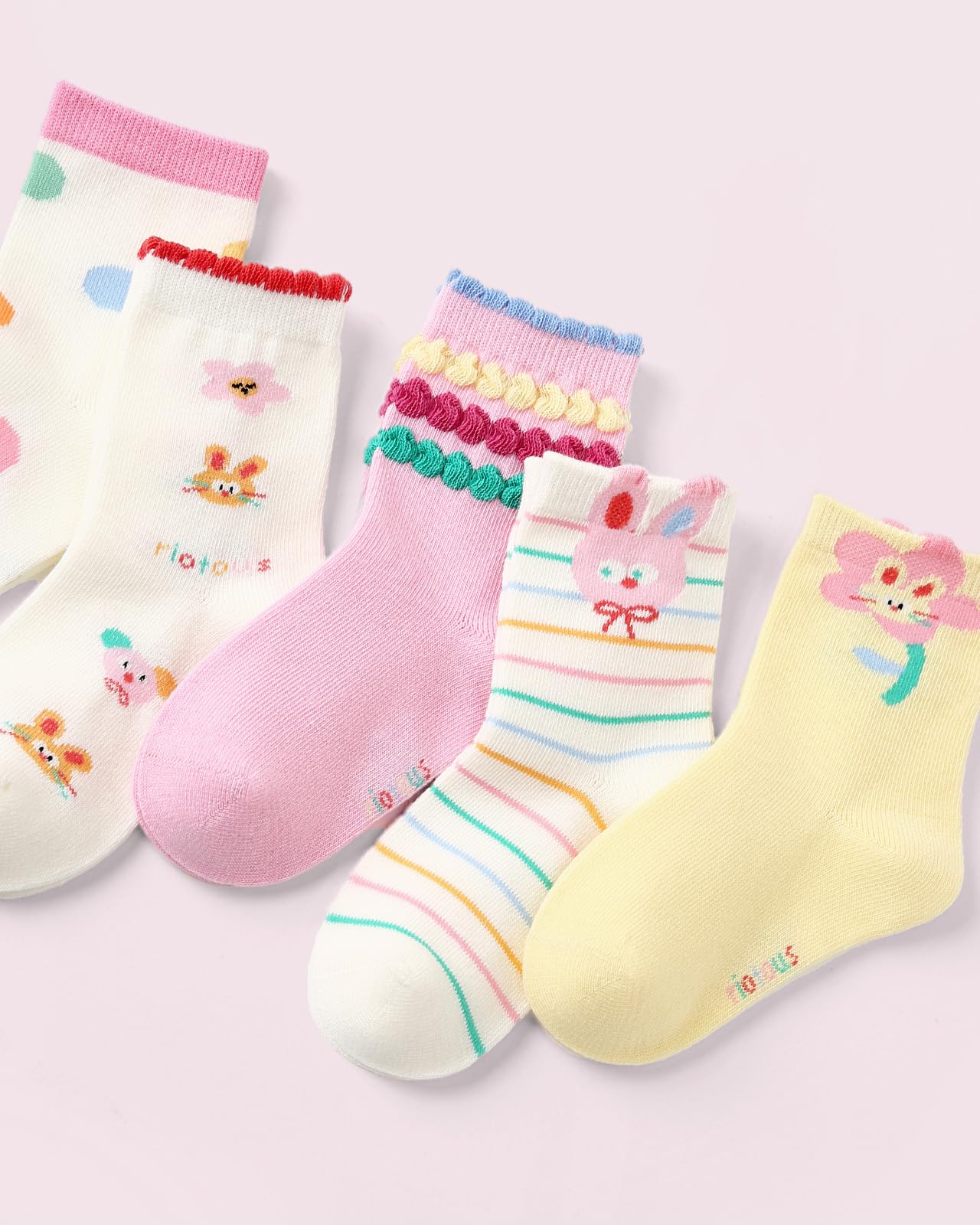 Kyopp 10 Paar Socken Kinder Mädchen und Jungen Klassisch Socken Lustig Cotton Socken Crew Socks Winter/Sommer