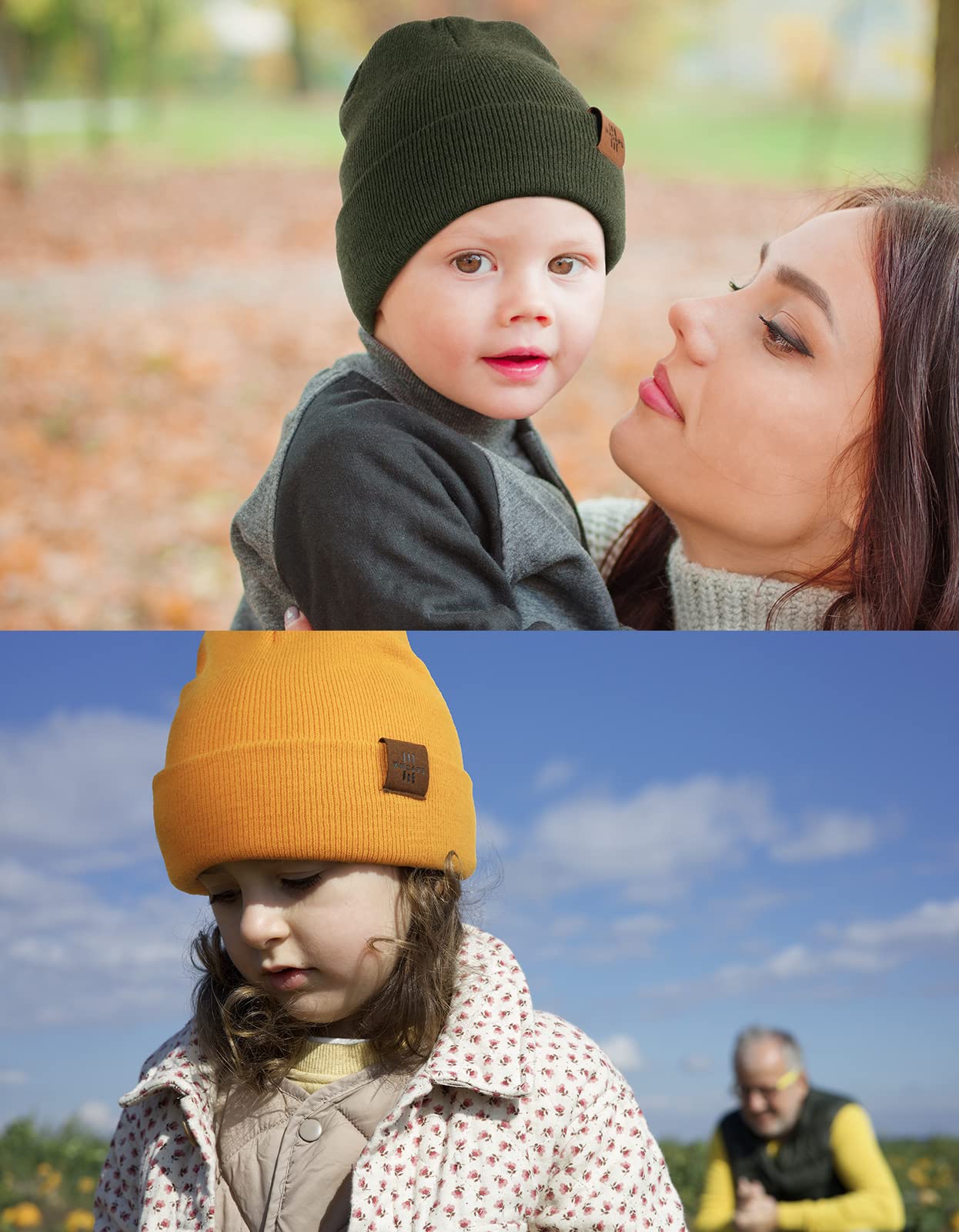 Wmcaps Mütze Kinder Jungen, Warme Weiche Wintermützen für Mädchen Kleinkind Baby, Doppellagige Strickmütze Kinder