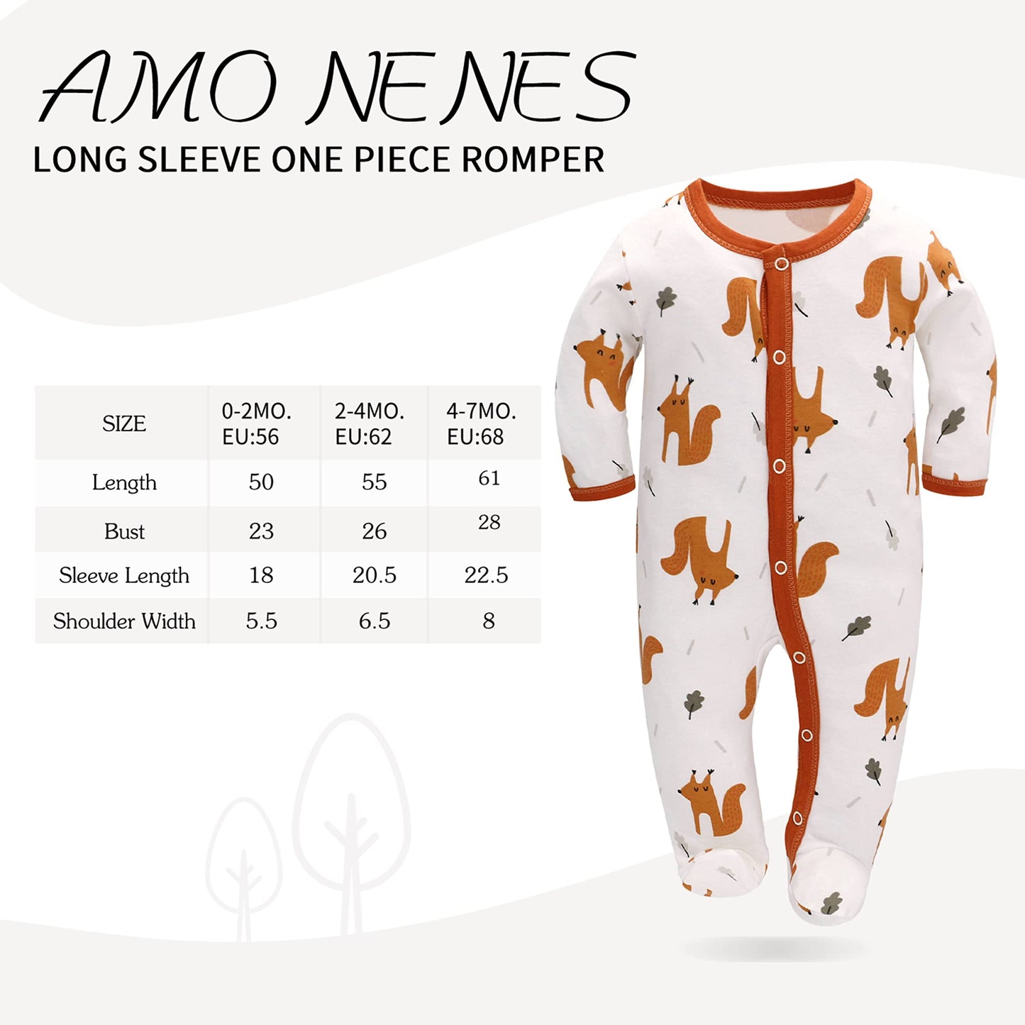 Amo nenes Sleep Romper Baby Boys Overall 3 Pack Unisex Pajamas Cotton Romper Jumpsuits Long Sleeve Player Baby Clothes with 0-7 Months