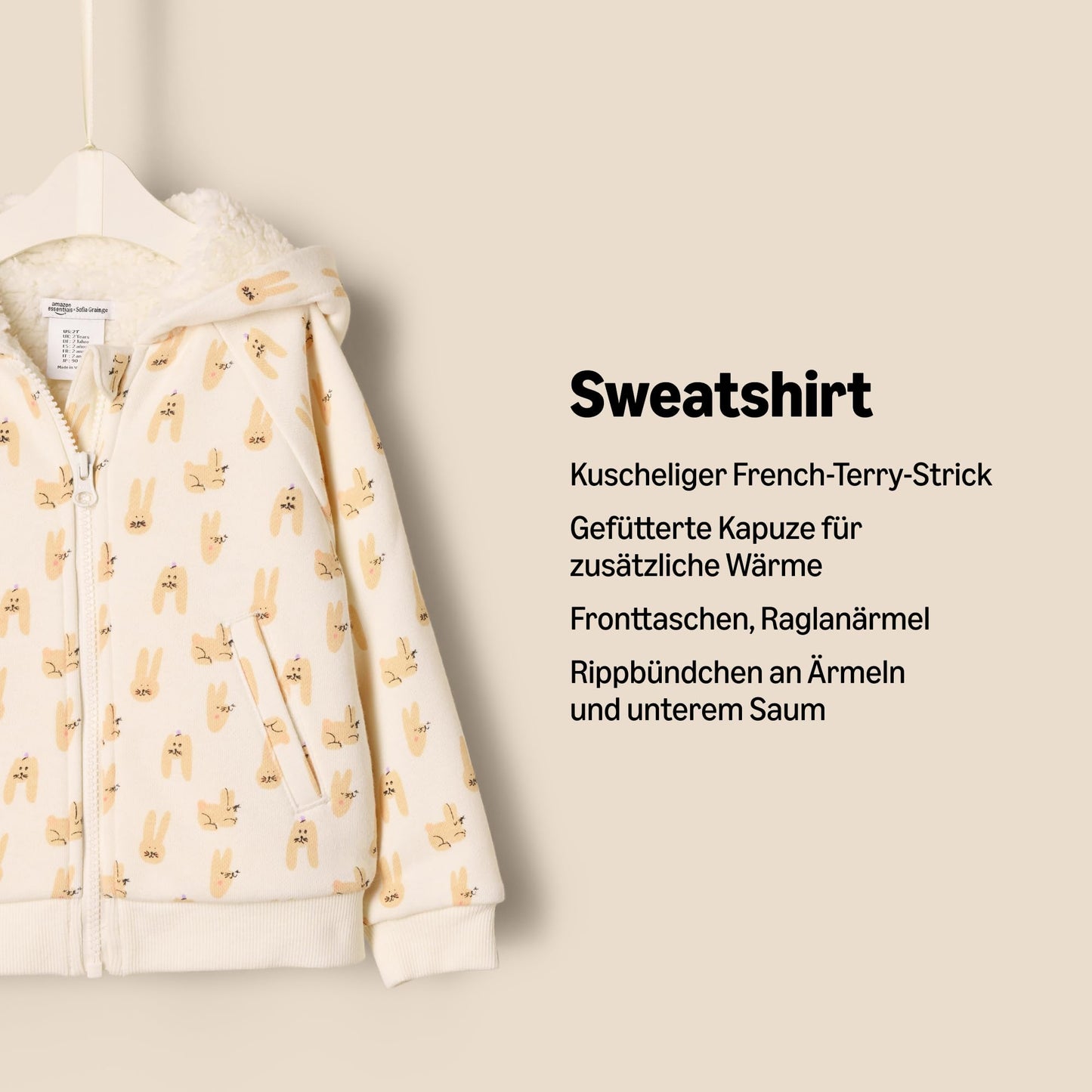 Essentials x Sofia Grainge Unisex Baby and Kids Zip-Up Hoodie