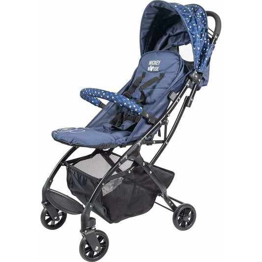 Blauer Kinderwagen Mickey Mouse CZ10395 mit biegsamem Design und ergonomischem Griff