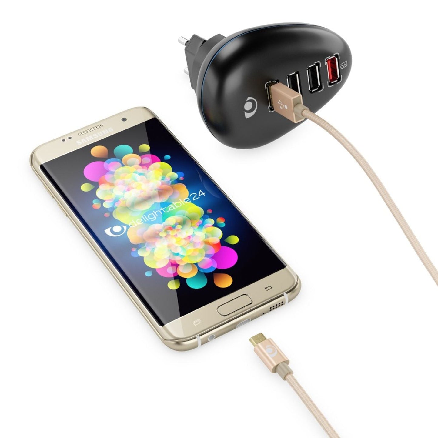 NALIA 1m Micro USB Kabel, Stabiles Nylon umflochtenes Sync Handy High Speed Ladekabel/ Datenkabel kompatibel mit z.B. Android Smartphones, Samsung, Huawei, HTC, LG, Sony, Nokia etc. - Gold