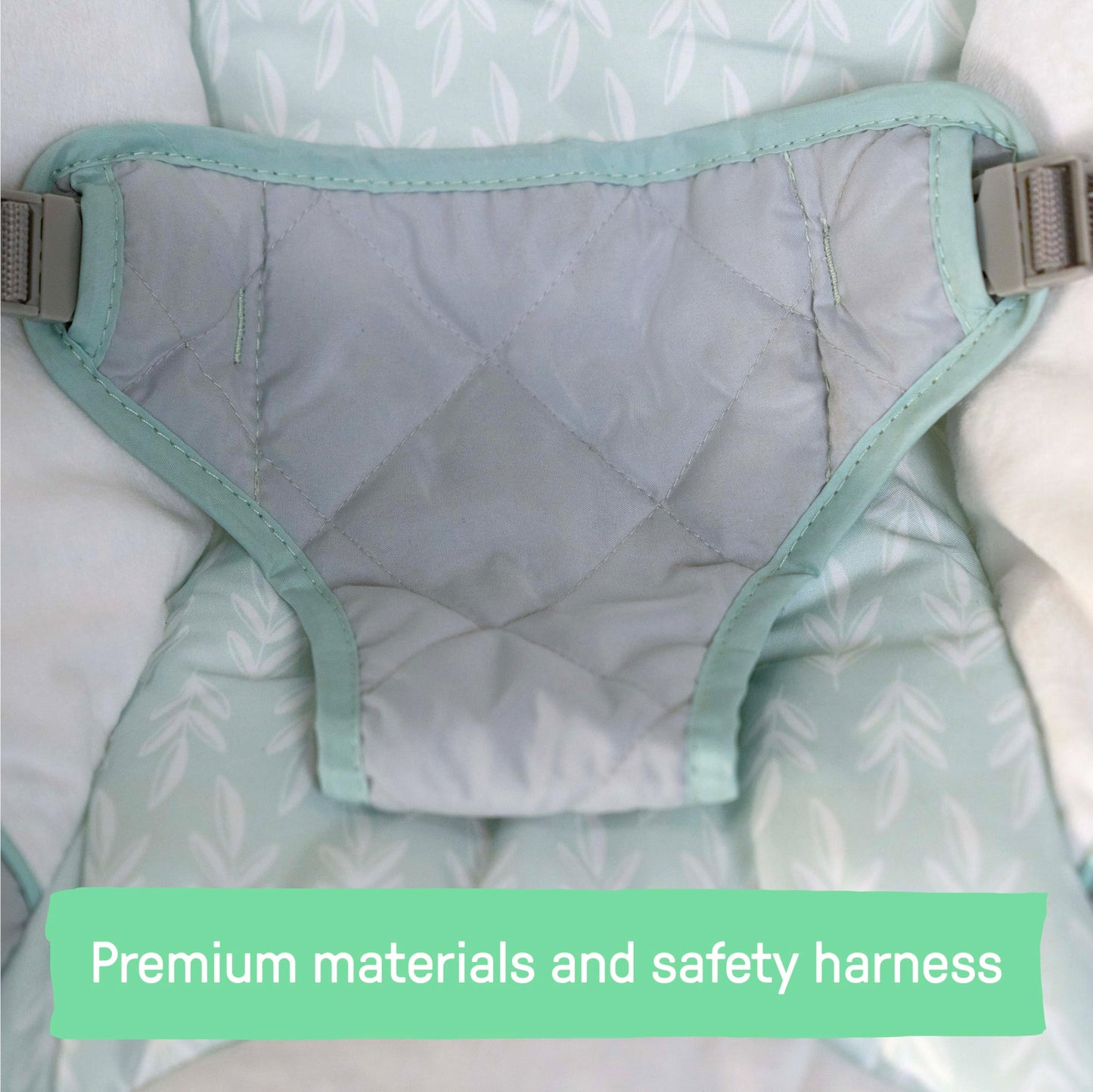 Ingenuity, InLighten Babywippe Babyschaukel mit Lichtern, Nate Bunny, Spielzeugleiste, Vibrationen, Geräuschen, Tummy Time Kissenmatte, bis zu 20 lbs, Neugeborenes+