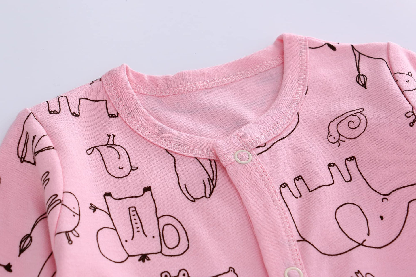 3PCS Baby Sleepsuit Baby Pajamas Baby Sleeping Bag Cotton with Feet with Buttons Size 56 62 68 for Boy Girl Newborn
