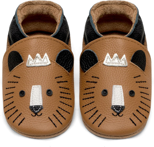 IceUnicorn Babyschuhe Krabbelschuhe aus weichem Leder für Jungen und Mädchen – Rutschfeste Lauflernschuhe für Kleinkinder