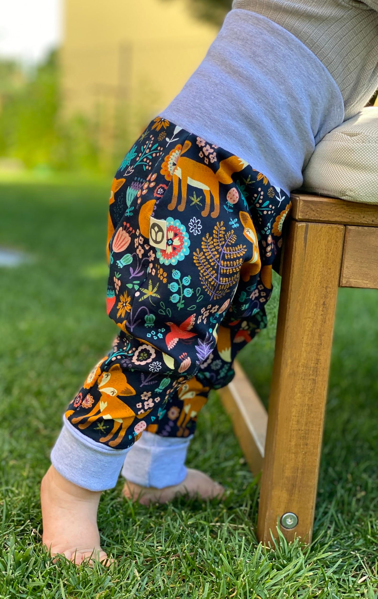Growing Baby Baggy Trousers Made of Cotton Jersey - Handmade Growing Trousers Baby Trousers for Boys - Sizes 50-74 | 68-86 | 92-104 (Mini Rainbow Brown, 50-74)