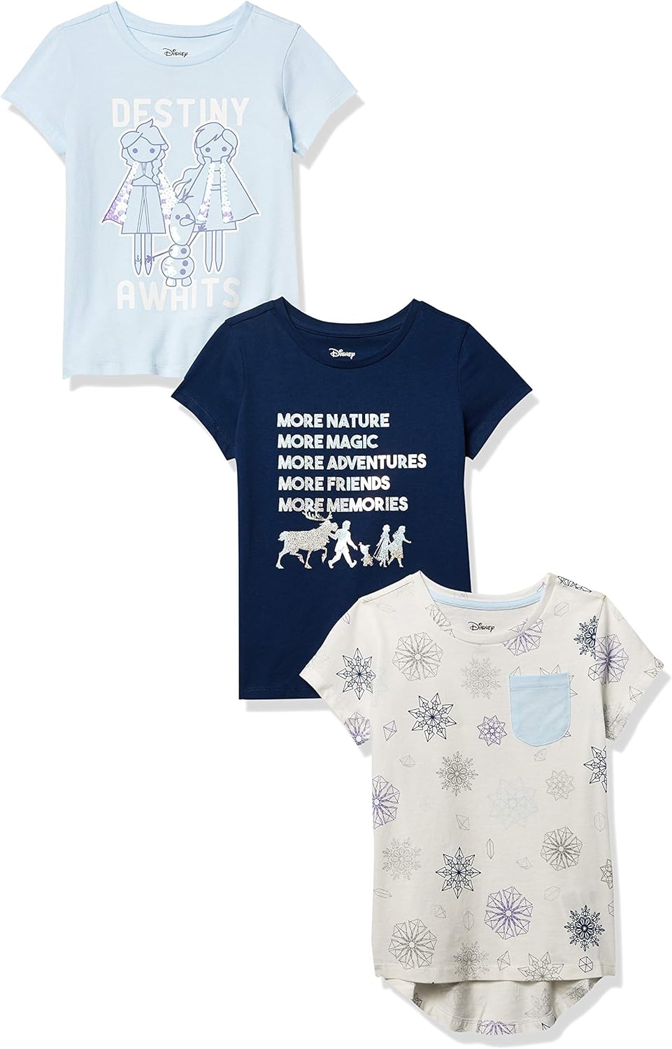 Essentials Disney | Marvel | Star Wars | Frozen | Princess Mädchen Kurzärmelige T-Shirts, Multi-Packs