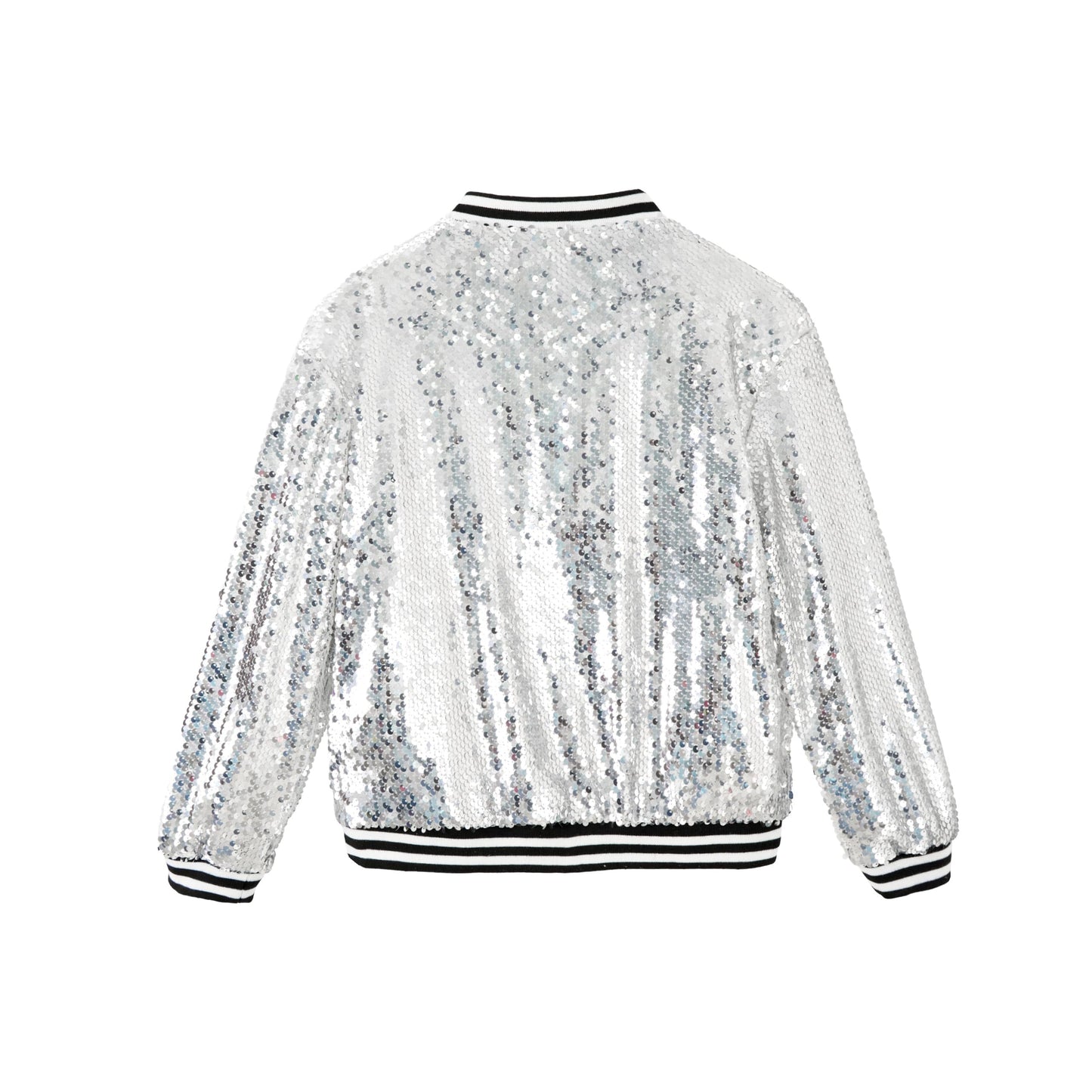 LOLANTA Girls Sequin Bomber Jacket with Pockets Zipper Long Sleeve Glitter Baseball Jackets for Kids 4-13 Years