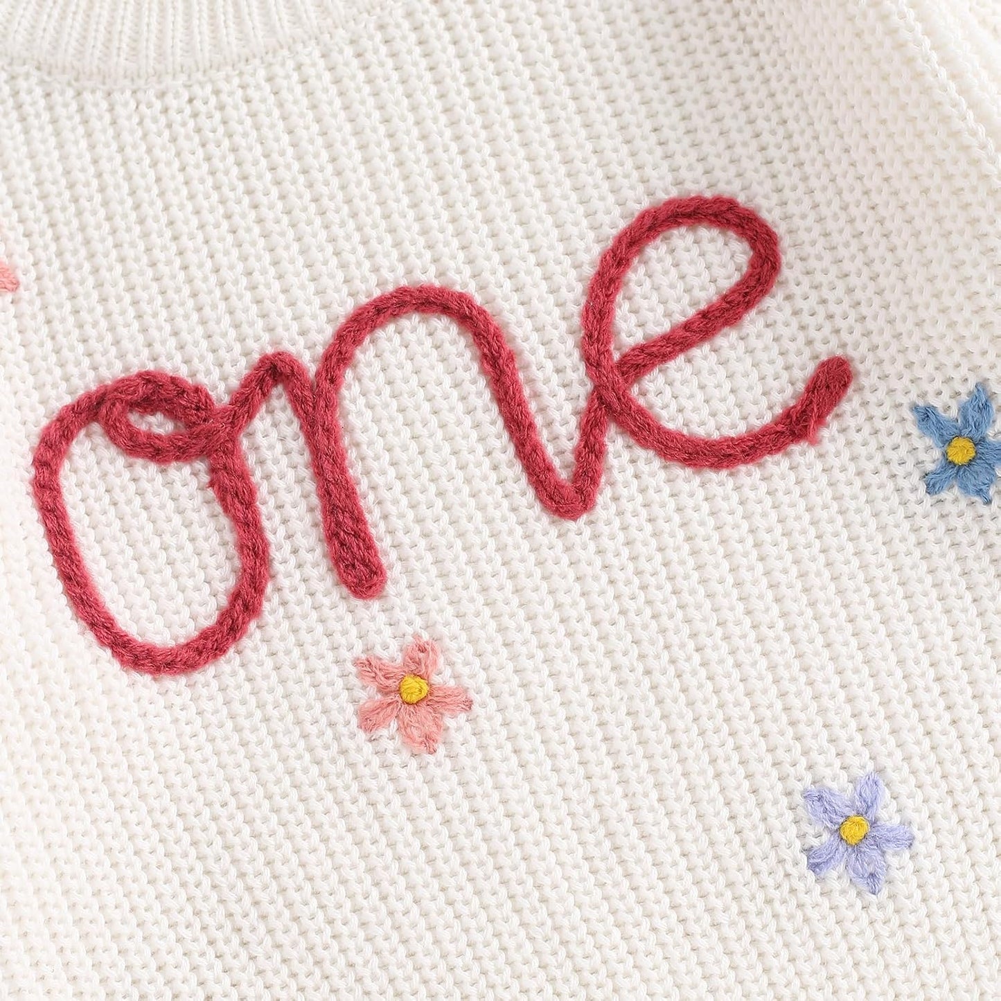 L&ieserram Baby Mädchen Jungen 1. Geburtstag Gestrickt Pullover Jumper Langarm Strickpullover Pulli Kleinkinder Kleidung Outfit Knitted Sweater 1 Jahr