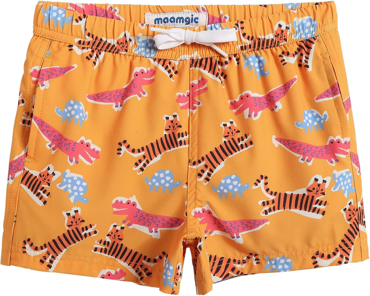 MaaMgic Jungens 4 Way Stretch Badehosen Schnelltrocknend Badeshorts mit Mesh-Futter Taschen und Verstellbarem Tunnelzug MEHRWEG