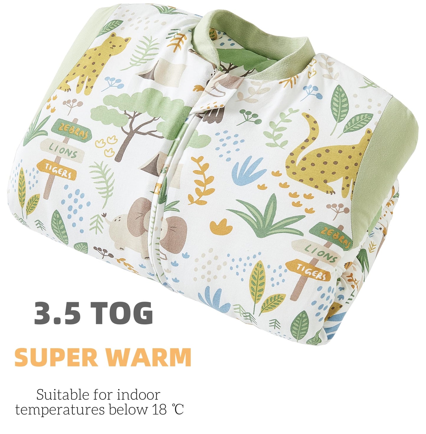 Chilsuessy Baby Sleeping Bag Winter with Removable Long Sleeve Organic Cotton Baby Sleeping Bag Small Children All-Year Sleeping Bag Pyjamas for Boys and Girls, Crown/2.5 Tog, 75-90 cm