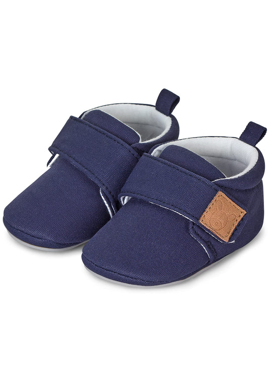 Sterntaler Krabbelschuhe uni für Babyschuhe - Canvas Hausschuh mit Klettverschluss und rutschfester Sternen Sohle in steingrün - Unisex Sneaker mit Jersey Futter für Kleinkinder