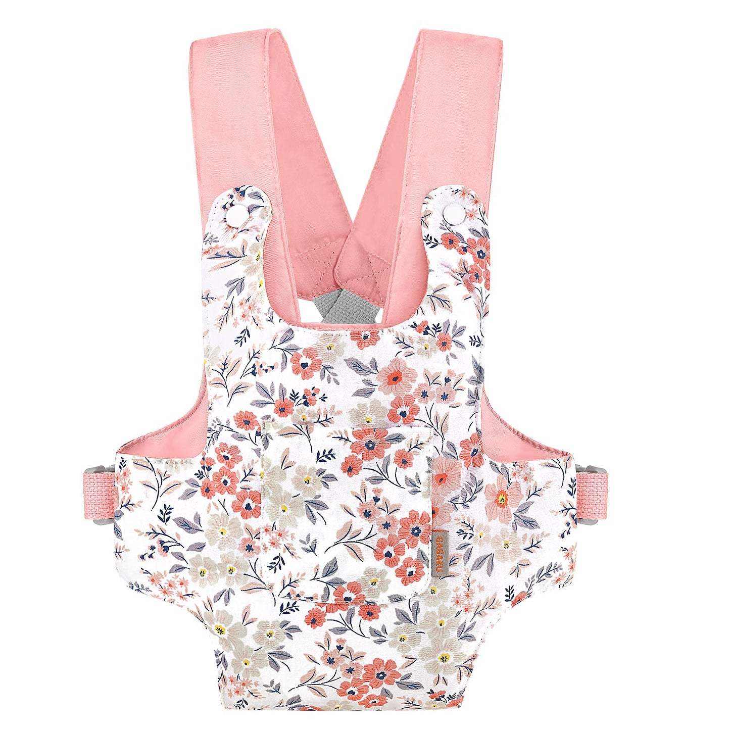 GAGAKU Puppentrage ab 3 Jahre Bauchtrage Babypuppen Zubehör Schultergurte Babytrage Puppe Kleinkind Puppentragetasche Stofftiertrage Kuscheltierträger - Rose - Kaninchengarten