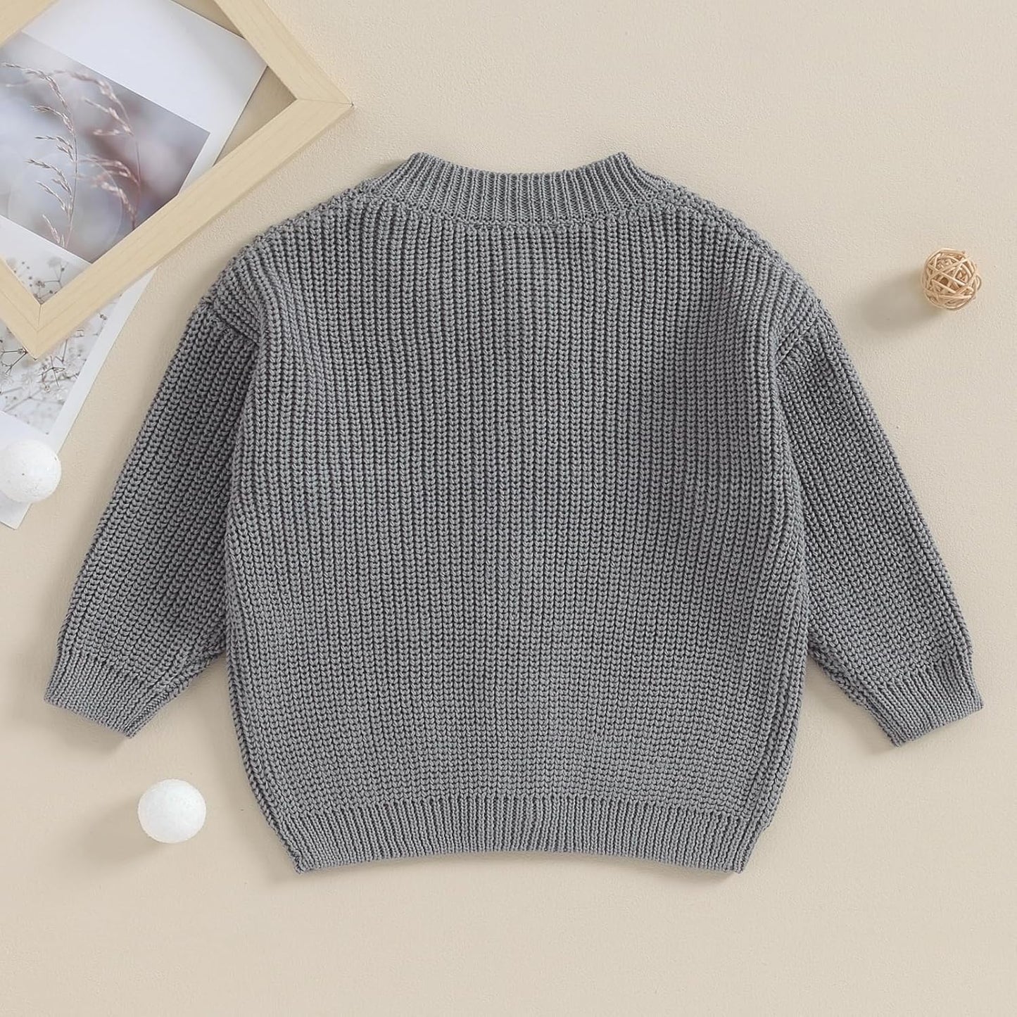 FOMOYUU Strickjacke für Kleinkinder und Neugeborene, Mädchen, langärmelig, Knopfleiste, Sweatshirt, Jacke, Herbst-Outfits