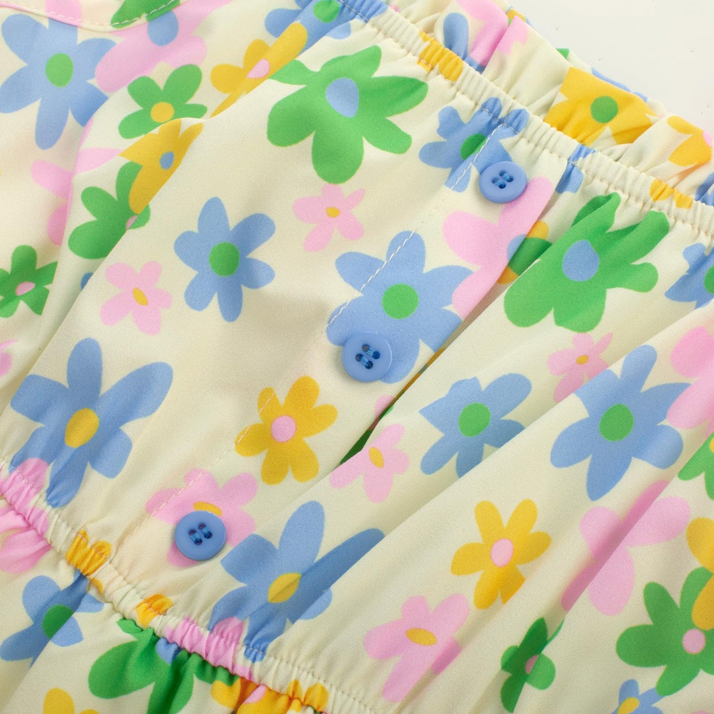 GRACE KARIN Mädchen Sommer Blumen Kleid Kinder Prinzessin A-Linie Freizeit Swing Kleid Verstellbare Spaghetti-Träger Doppelter Saum