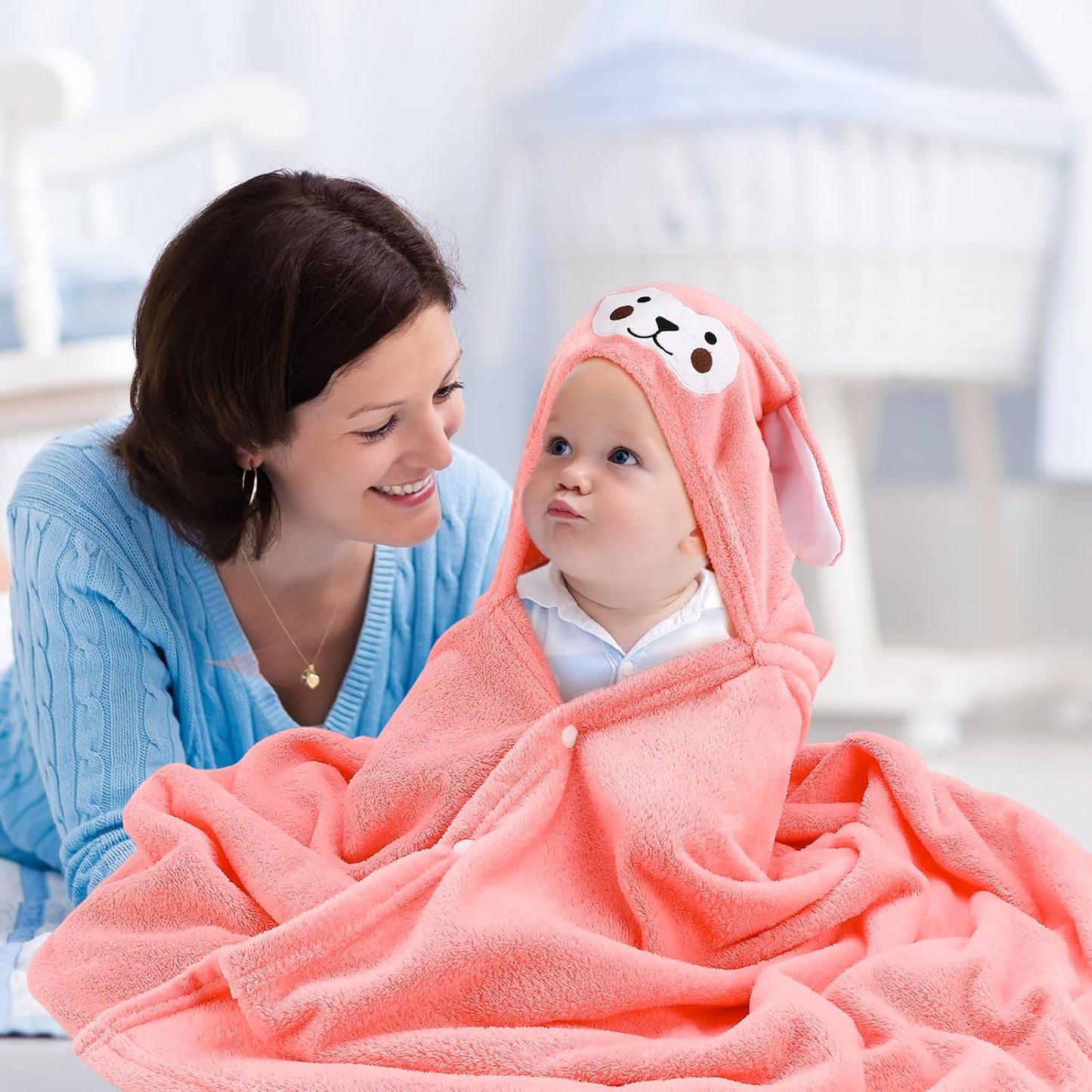 Kaisibum Baby Handtücher Kapuze,70X140 cm Babyhandtuch Mit Kapuze,Babybadetücher Korallenvlies Kinderhandtüch Badehandtüch Handtücher für Babybaden