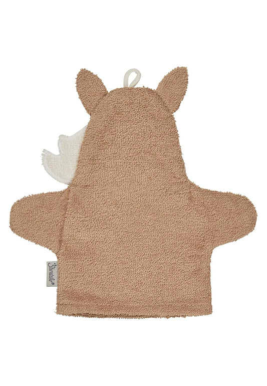Sterntaler Sunny Horse Wash Mitts - Terry Cloth Baby Wash Mitt Made of Absorbent, Soft Cotton, Provides Fun Bathing and Showering - Baby and Children's Wash Cloth, Light Beige