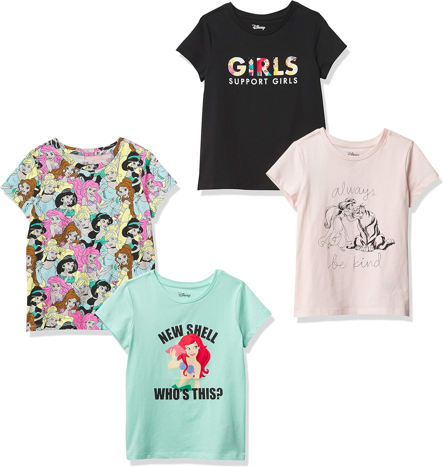 Essentials Disney | Marvel | Star Wars | Frozen | Princess Mädchen Kurzärmelige T-Shirts, Multi-Packs