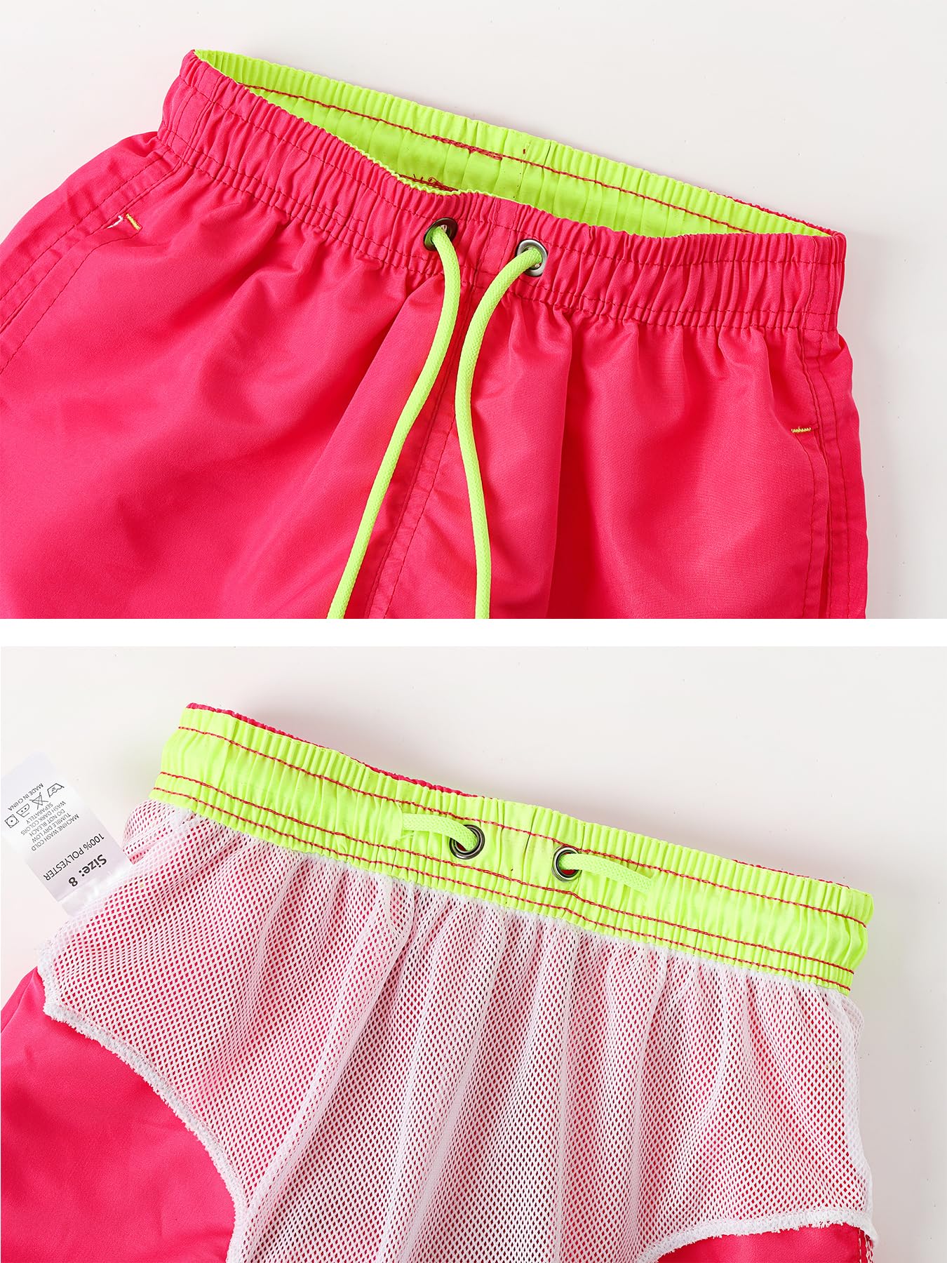 SERENYOU Boys' Board Shorts Children's Pattern Changing Swimming Shorts with Mesh Lining