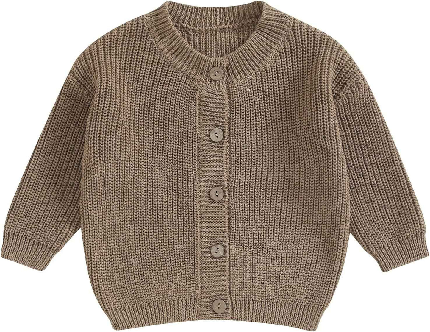 FOMOYUU Strickjacke für Kleinkinder und Neugeborene, Mädchen, langärmelig, Knopfleiste, Sweatshirt, Jacke, Herbst-Outfits