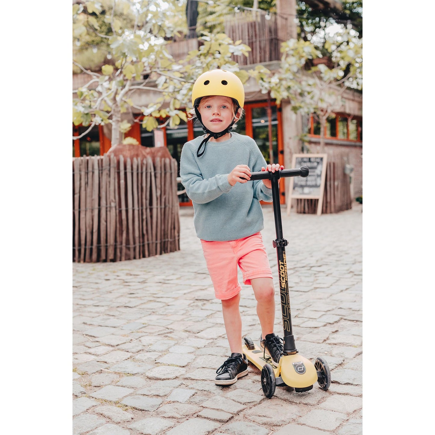 Scoot and Ride Baby Helmet with Adjustable Straps - Matte Finish - Small and Medium - Includes LED Safety Light and Soft Fleece Padding for Extra Protection