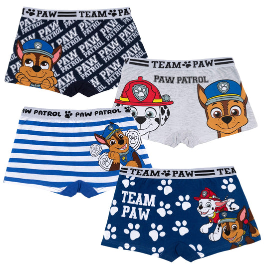 PAW PATROL Jungen 4 er Pack Boxershorts Unterhosen mit unterschiedlichen Motiven