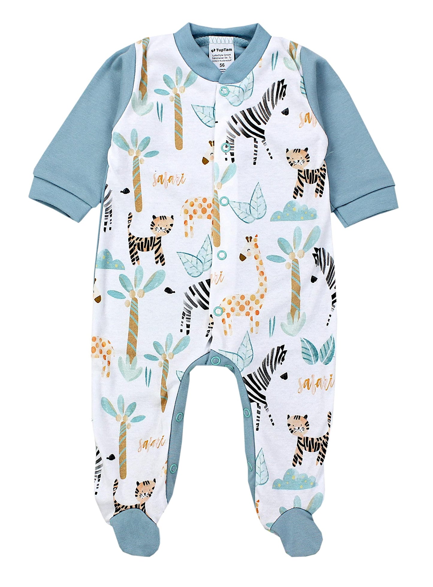 TupTam Baby Kleidung Set Jungen Langarm Bekleidung Neugeborene Füßlingen Hose Body Strampler Mütze 5 tlg