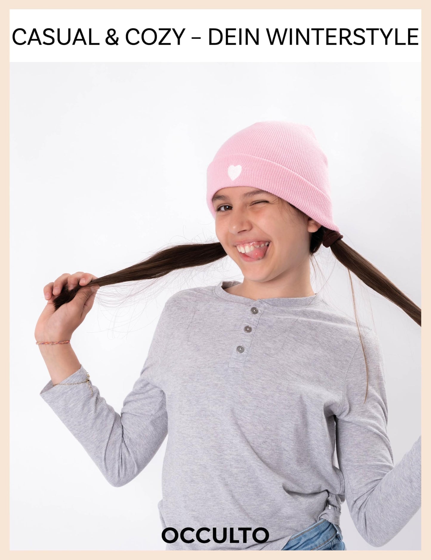 Occulto Jungen & Mädchen Winter Mütze (Model: Lian), Kinder Beanie