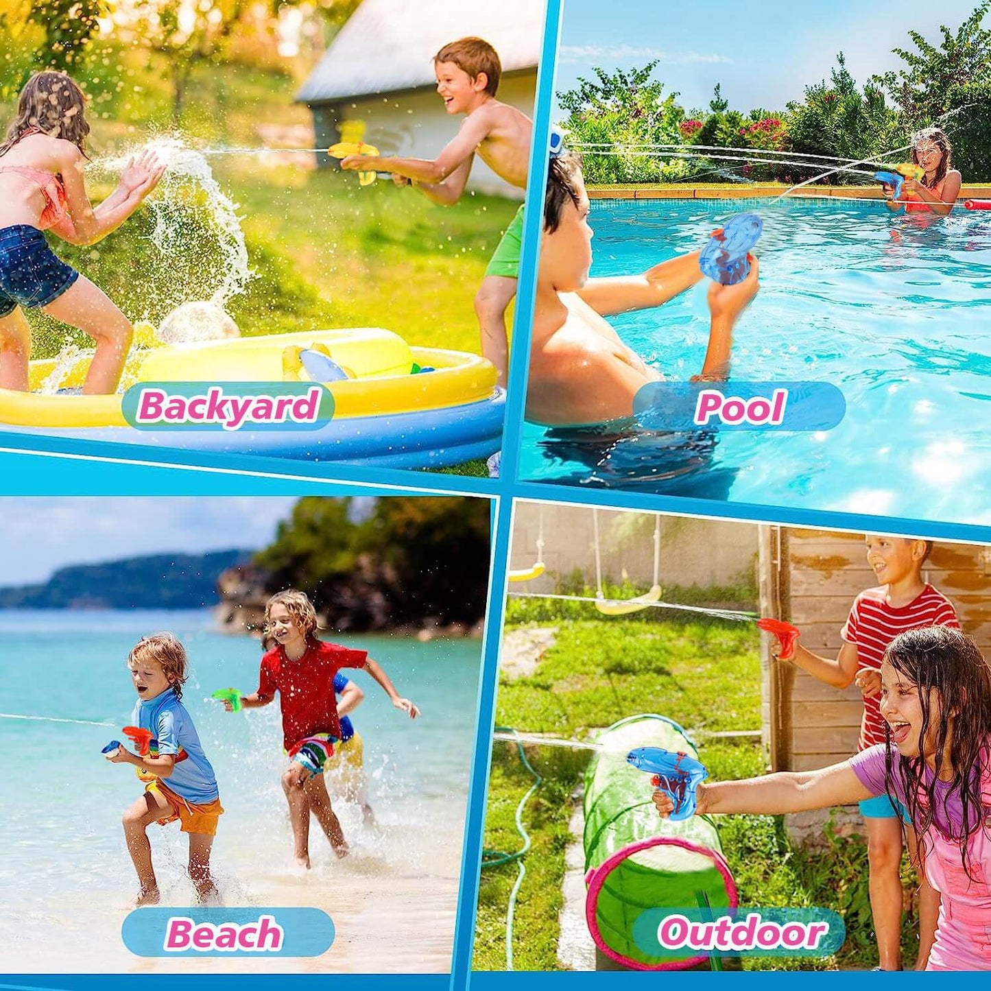 DERAYEE 12 Stück wasserpistole klein,Wasserspritzpistolen,Spritzpistole,Mini Wasserpistolen,Sommer Spielzeug Garten Pool Party Mitgebsel für Kinder